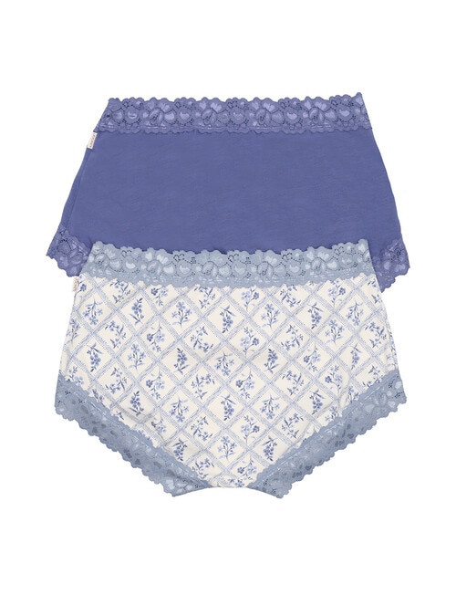 Jockey Woman Paris Cotton Full Brief, 2-Pack, Mosaic & Dark Blue product photo View 02 L