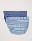 Jockey Woman Comfort Classics Cotton Hi Cut Brief, 2-Pack, Stripe & Dazed Blue product photo View 02 S
