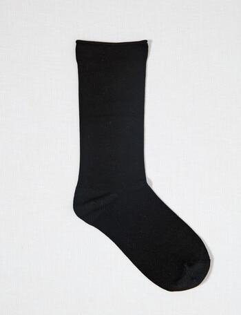 DS Socks Viscose Roll Top Sock, Black, 5-11 product photo