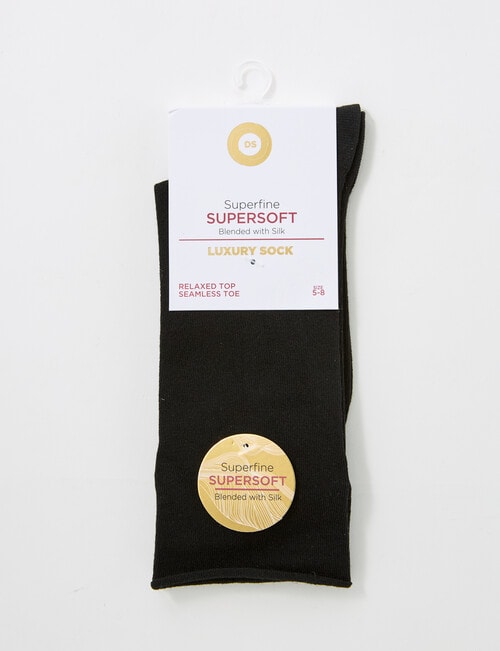 DS Socks Viscose Roll Top Sock, Black, 5-11 product photo View 02 L