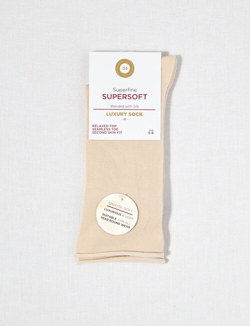 DS Socks Viscose Roll Top Sock, Oatmeal product photo View 02 L