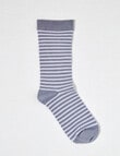 DS Socks Viscose Stripe Sock, Blue Granite & Icelandic Blue product photo