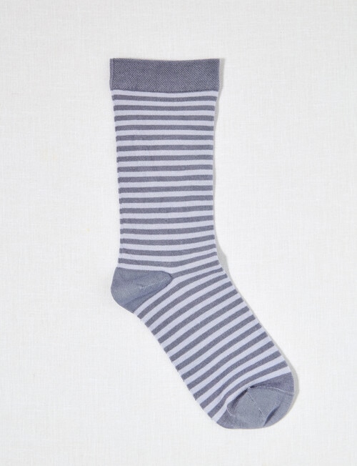 DS Socks Viscose Stripe Sock, Blue Granite & Icelandic Blue product photo