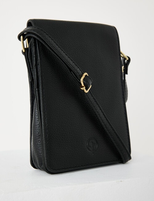 Carte Leather Small Crossbody Bag, Black product photo View 05 L