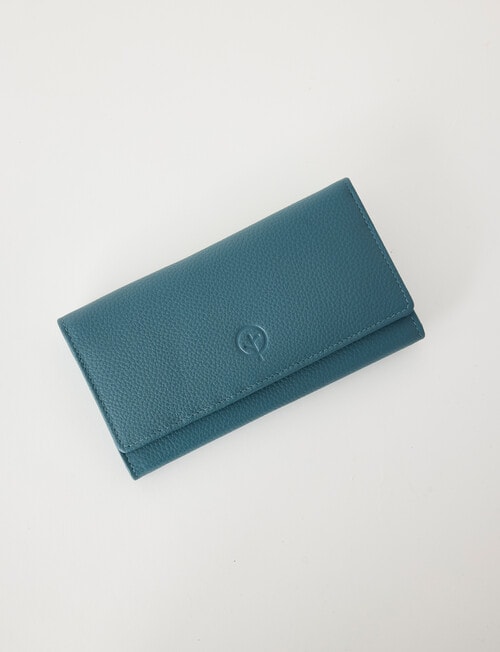 Carte Leather Trifold Wallet, Petrol product photo