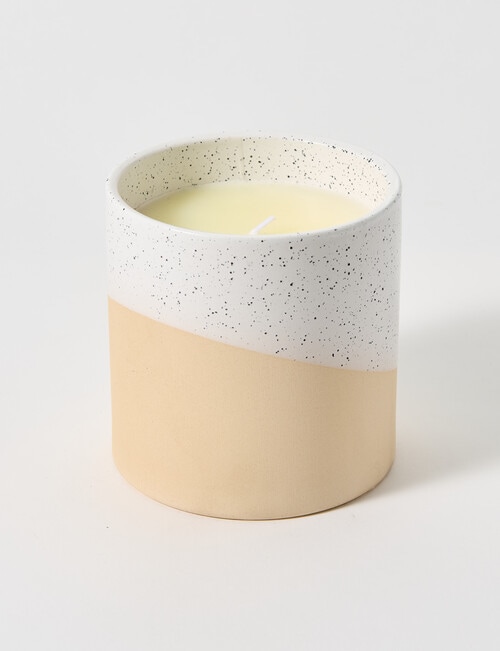 Terrace Citron Ceramic Candle, 12cm, White product photo