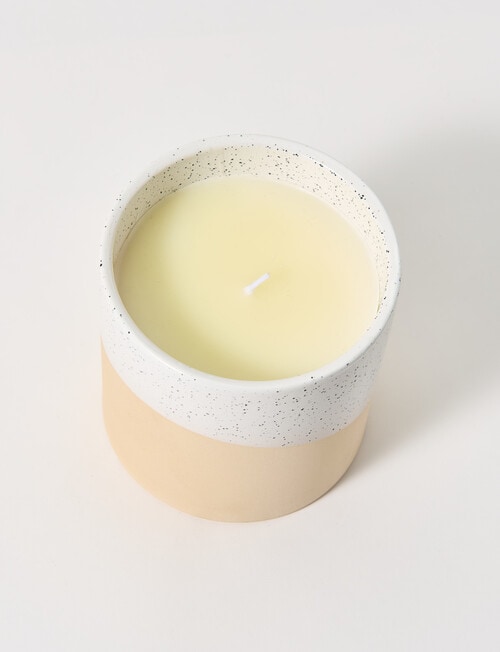 Terrace Citron Ceramic Candle, 12cm, White product photo View 03 L
