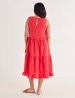 Zest Linen Frill Tier Dress, Hibiscus product photo View 02 S