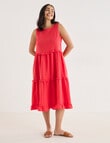 Zest Linen Frill Tier Dress, Hibiscus product photo View 03 S