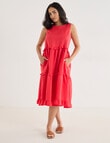 Zest Linen Frill Tier Dress, Hibiscus product photo View 09 S