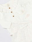 Little Bundle Swan Song Clothing Set, 3-Piece, Cream & Peach product photo View 02 S