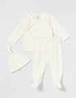 Little Bundle Swan Song Clothing Set, 3-Piece, Cream & Peach product photo