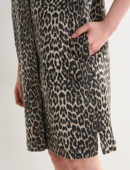 Denim Republic Shirt Dress, Animal Print product photo View 08 L