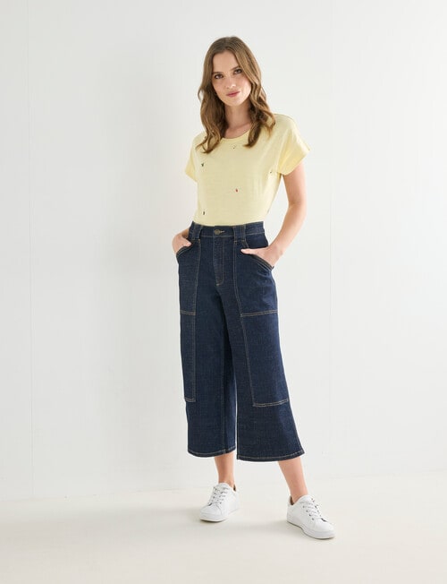 Denim Republic Utility Crop Jean, Rinse product photo