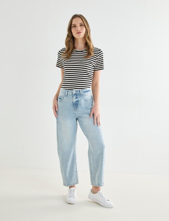 Denim Republic Barrel Leg Jean, Light Wash product photo