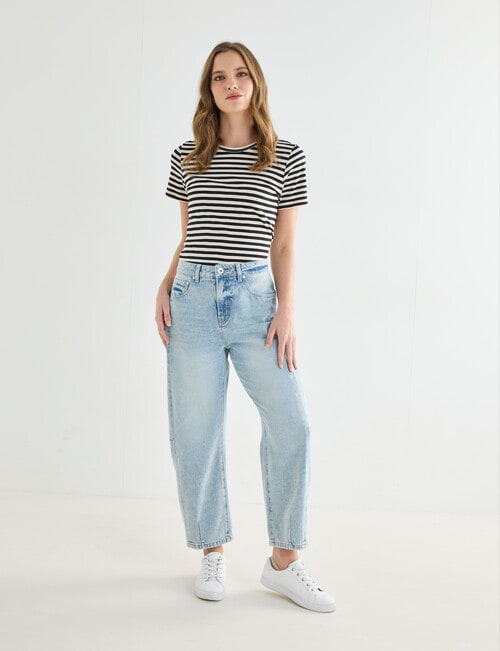 Denim Republic Barrel Leg Jean, Light Wash product photo