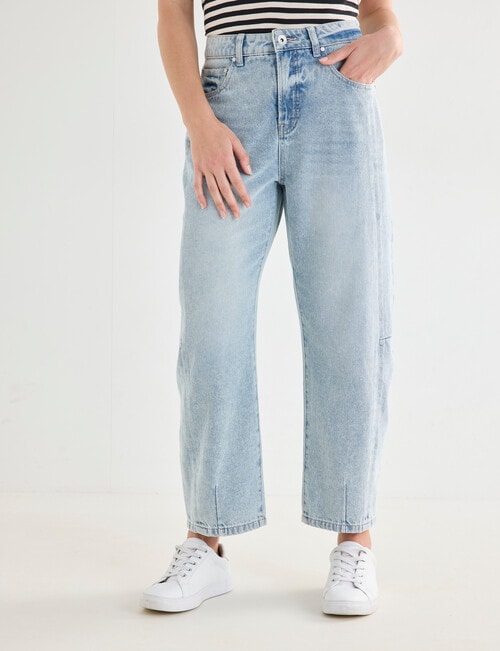 Denim Republic Barrel Leg Jean, Light Wash product photo View 05 L