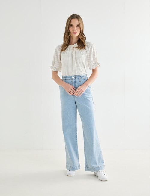 Denim Republic Wide Leg Jean, Iceberg product photo View 03 L