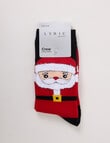 Lyric Red Nose Santa Crew Socks, Scarlet product photo View 02 S