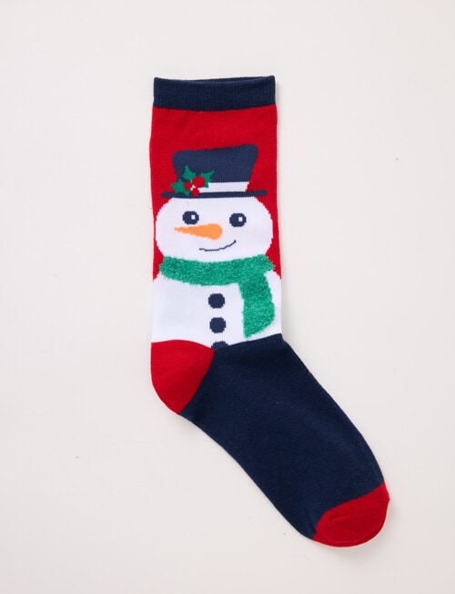 Lyric Snowman Crew Socks, French Navy product photo