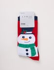Lyric Snowman Crew Socks, French Navy product photo View 02 S