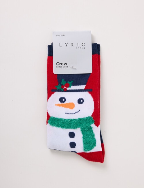 Lyric Snowman Crew Socks, French Navy product photo View 02 L
