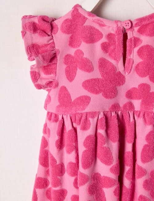 Teeny Weeny Fairy Garden Play Time Terry Towel Dress, Pink product photo View 02 L