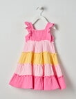 Teeny Weeny Fairy Garden Tiered Dress, Pink & Yellow product photo
