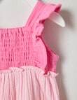Teeny Weeny Fairy Garden Tiered Dress, Pink & Yellow product photo View 02 S