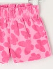 Teeny Weeny Play Time Butterfly Terry Shorts, Watermelon product photo View 02 S