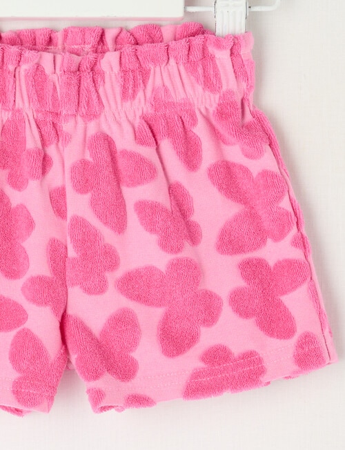 Teeny Weeny Play Time Butterfly Terry Shorts, Watermelon product photo View 02 L