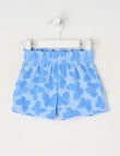 Teeny Weeny Play Time Butterfly Terry Shorts, Cornflower product photo