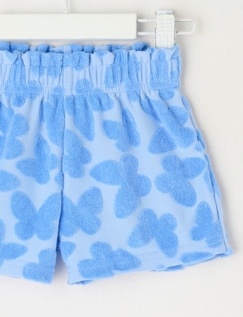 Teeny Weeny Play Time Butterfly Terry Shorts, Cornflower product photo View 02 L