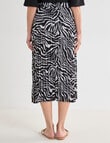 Ella J Printed Elastic Waist Skirt, Black & White product photo View 02 S