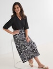 Ella J Printed Elastic Waist Skirt, Black & White product photo View 06 S