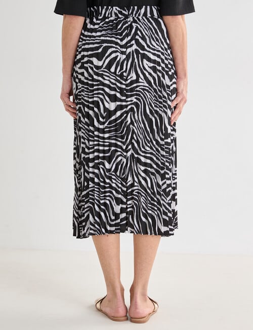 Ella J Printed Elastic Waist Skirt, Black & White product photo View 02 L