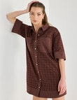 Mineral Sabina Broderie Boxy Dress, Chocolate product photo