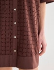 Mineral Sabina Broderie Boxy Dress, Chocolate product photo View 07 S