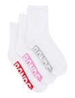 Bonds Logo 1/2 Crew Socks, 3-Pack, White product photo View 02 S