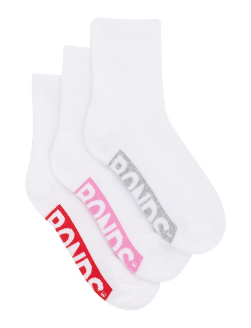 Bonds Logo 1/2 Crew Socks, 3-Pack, White product photo View 02 L
