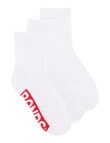 Bonds Logo 1/2 Crew Socks, 3-Pack, White product photo View 03 S