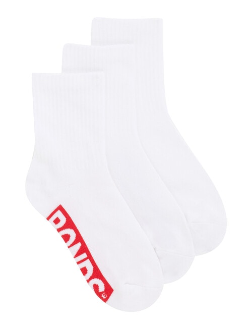 Bonds Logo 1/2 Crew Socks, 3-Pack, White product photo View 03 L