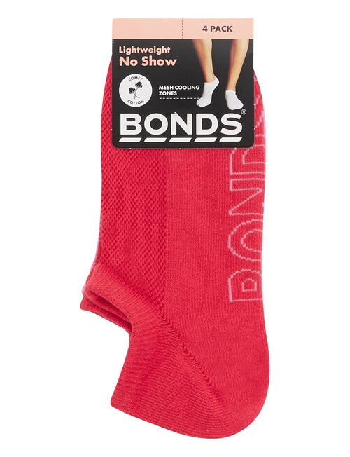 Bonds Logo Lite No-Show Socks, 4-Pack, Blush & Blosum product photo