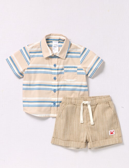 Teeny Weeny Shirt & Shorts, 2-Piece Set, Beige & Blue product photo
