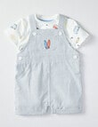 Teeny Weeny Short Sleeve Tee & Stripe Woven Shortall Set, 2-Piece, Navy & White product photo