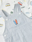 Teeny Weeny Short Sleeve Tee & Stripe Woven Shortall Set, 2-Piece, Navy & White product photo View 04 S
