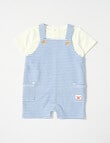 Teeny Weeny Striped Shortall & Tee Set, 2-Piece, Bright Blue product photo