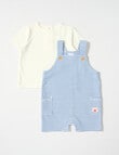 Teeny Weeny Striped Shortall & Tee Set, 2-Piece, Bright Blue product photo View 02 S