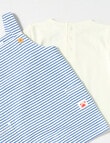 Teeny Weeny Striped Shortall & Tee Set, 2-Piece, Bright Blue product photo View 03 S