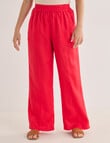 Zest Linen Wide Leg Pant, Hibiscus product photo